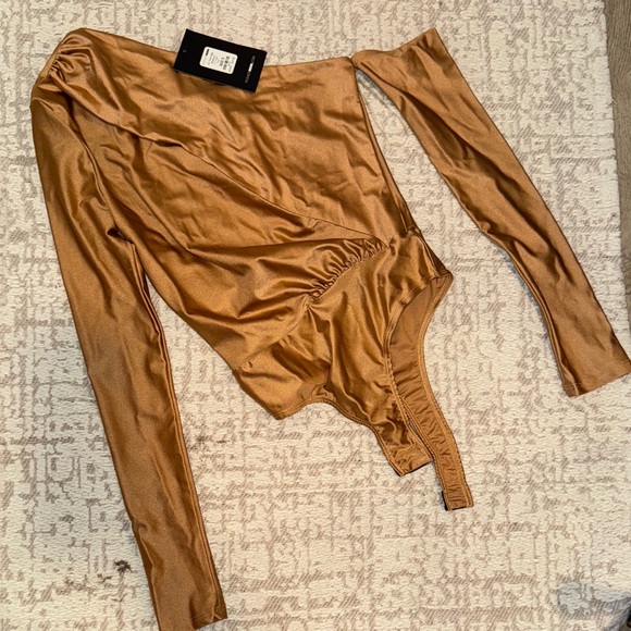 Fashion Nova Tan On The Edge Bodysuit - Picture 3 of 4